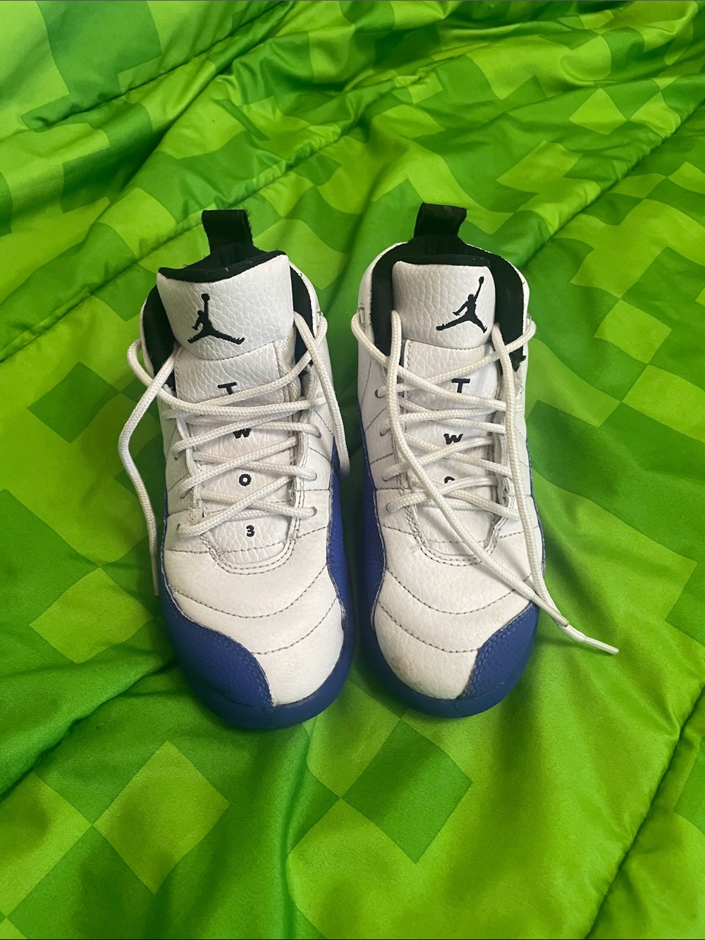 Jordan Kids White and Blue Sneakers